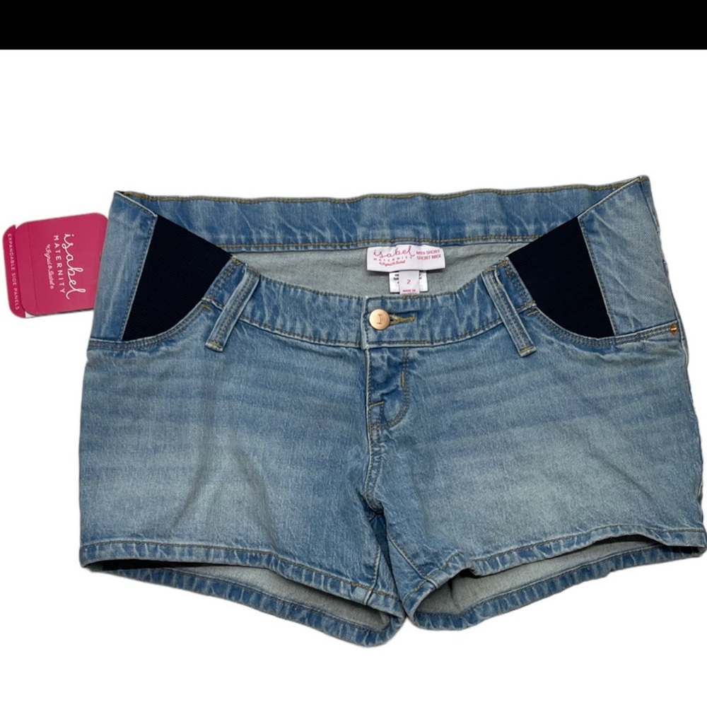 *New* Isabel Maternity Side PanelMidi Maternity Jean Shorts (Size 2)